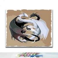 diy coloring paint by numbers dragon in anime paintings by numbers with kits 40x50 framed