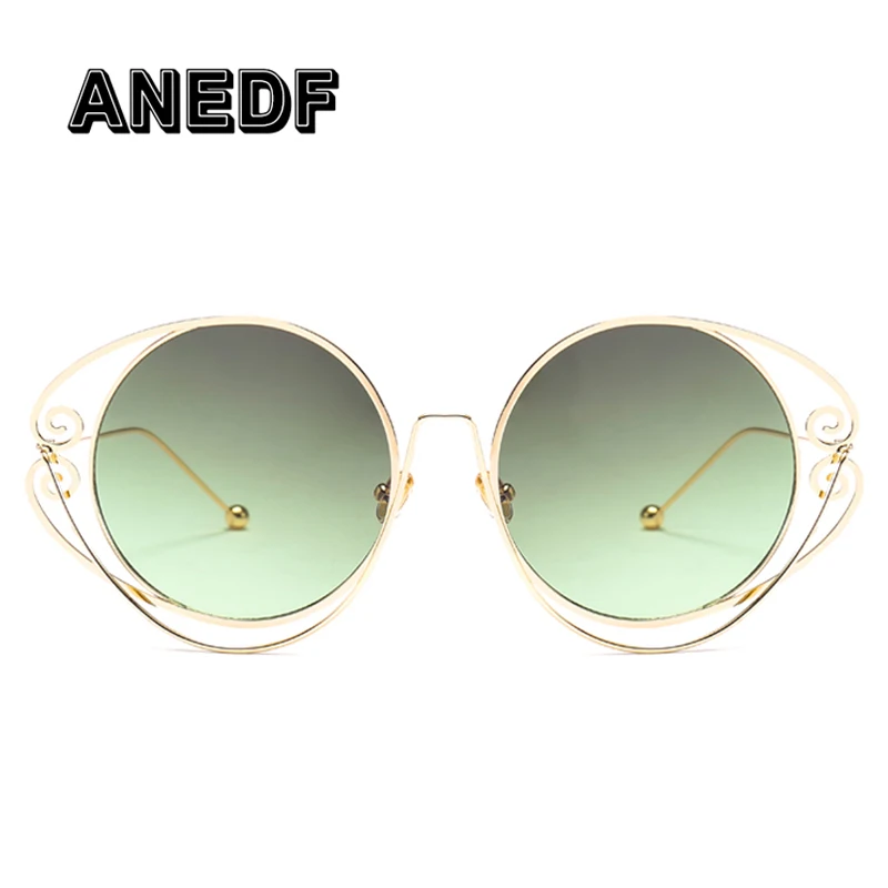 Anedf Модный Круглый Для женщин Солнцезащитные очки женские Элитный бренд дизайн