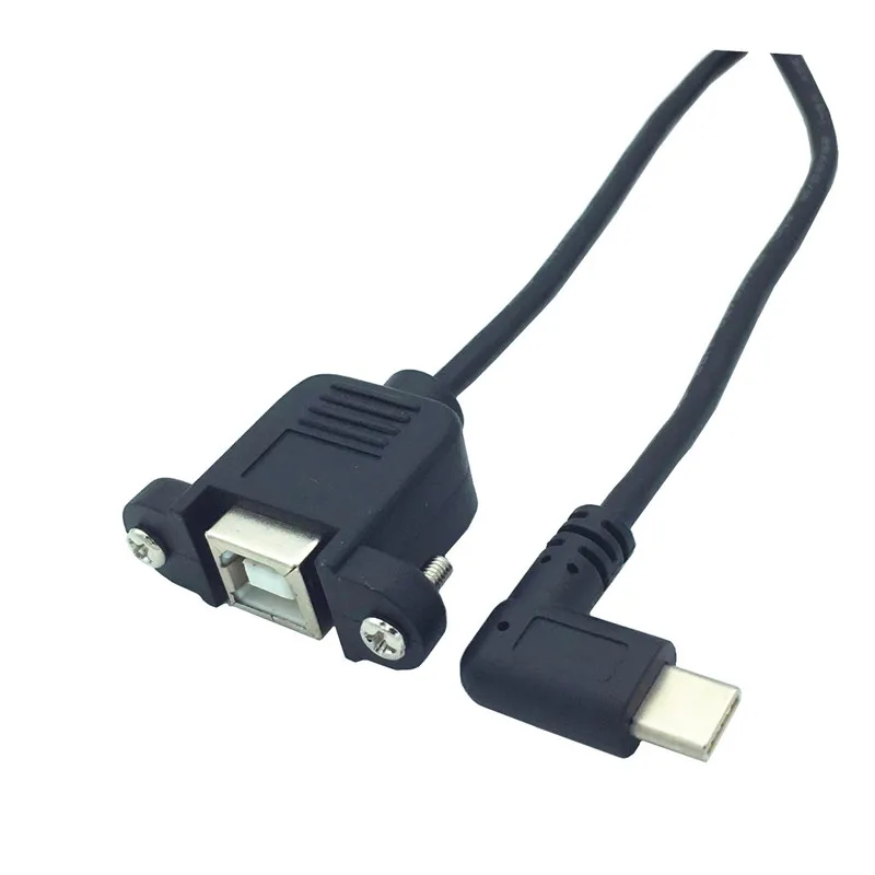 50 см USB 2 0 B гнездо принтера Панель Крепление к Type c правый угол Мужской кабель для