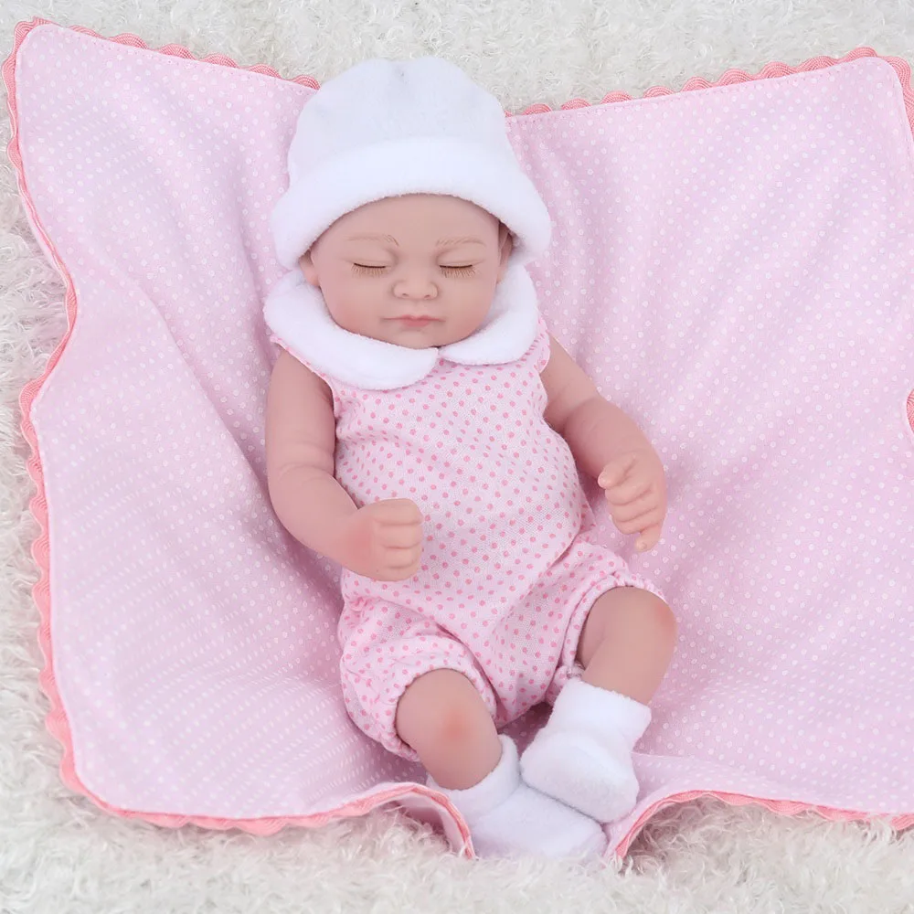 KAYDORA 10 дюймов 25 см полностью силиконовые куклы Reborn Baby Bebe Alive реалистичные Мини-близнецы настоящие куклы реалистичные Игрушки для ванны Playmate подарок - Цвет: Pink