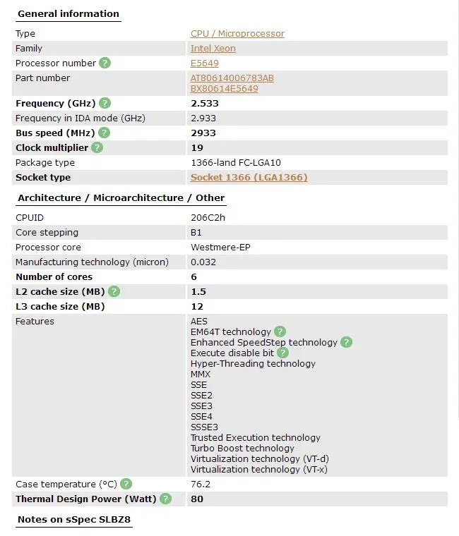 ПК компьютер Intel Xeon процессор E5649(12 м кэш, 2,53 ГГц, 5,86 GT/s Intel QPI) LGA 1366 настольный процессор