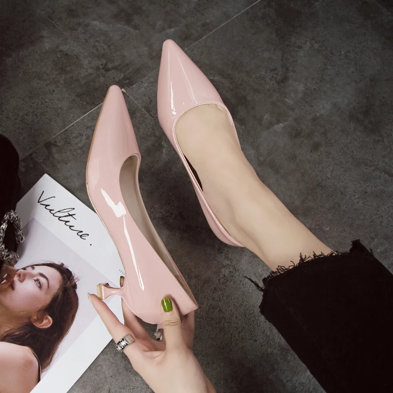 2019 г. популярная женская обувь туфли лодочки с острым носком модельные из