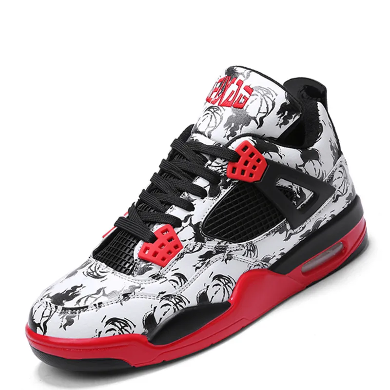 Мужские кроссовки VSIOVRY черные камуфляжного цвета из искусственной кожи