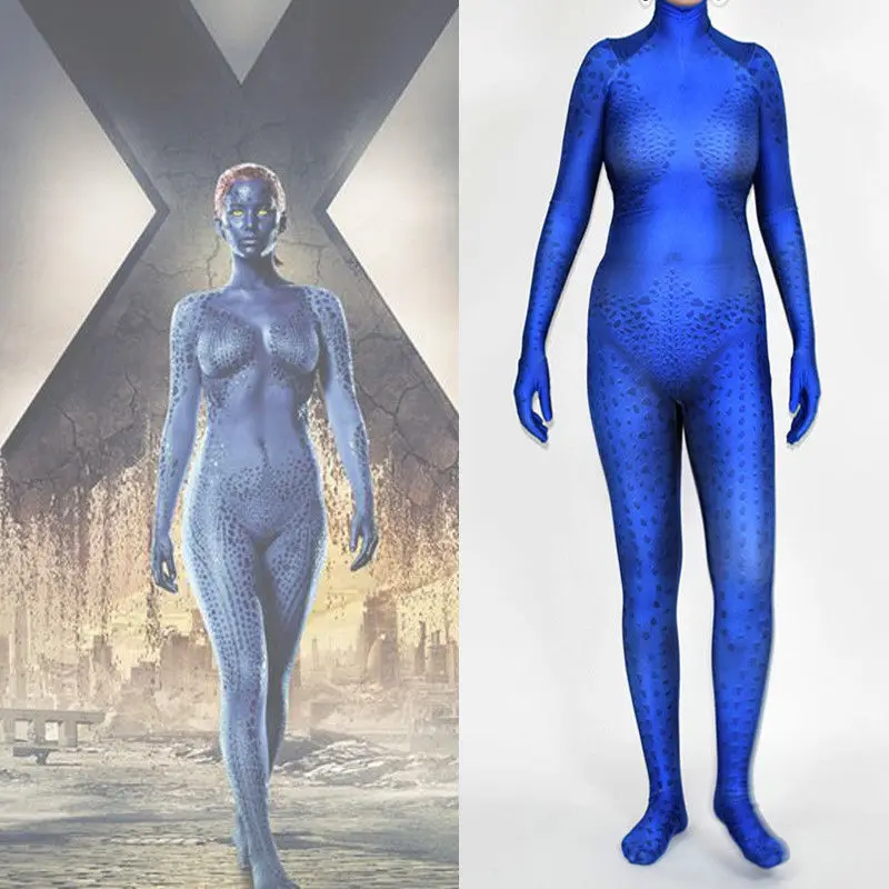 X Men Косплей Ворон Darkholme костюм комбинезон Mystique Хэллоуин сцена вечерние фигурки