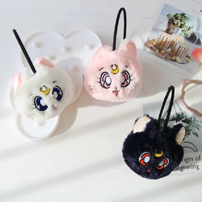 3 цвета аниме Сэйлор Мун Луна Кот Kawaii игрушка унисекс плюшевые наушники Мягкий Зима Осень теплые наушники бренд
