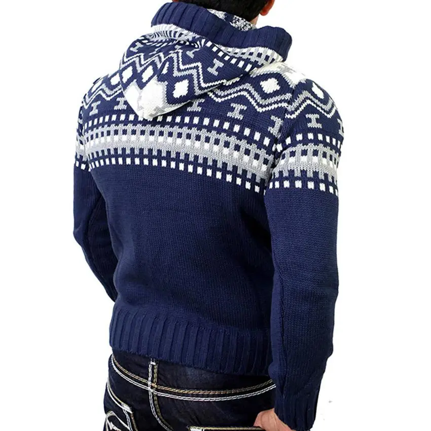 Осень и зима новый стиль Мужская мода с капюшоном повседневные трикотажные