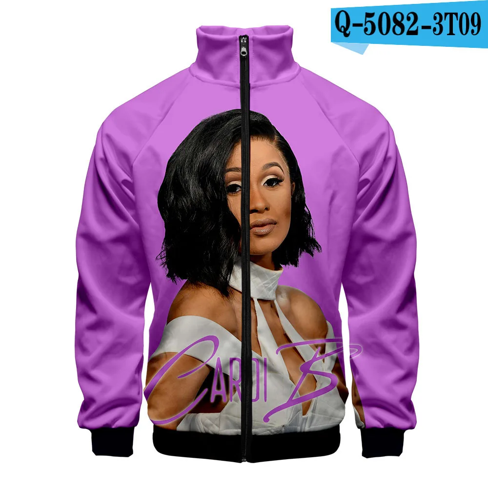 Rapper Cardib Cardi B женские/мужские худи толстовки 3D чехол с принтами воротником на молнии куртка повседневная тонкая спортивная одежда с капюшоном уличная - Цвет: G