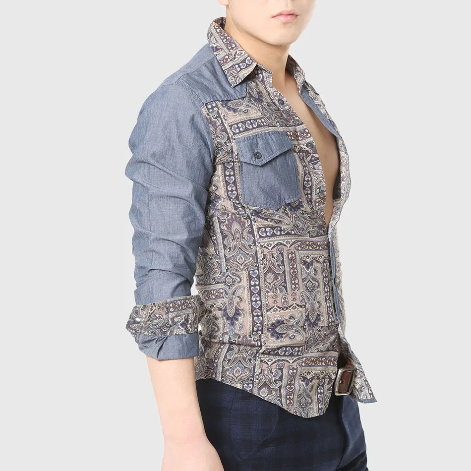 Мужская рубашка с длинным рукавом в готическом стиле|shirt male|shirt workmens ethnic |
