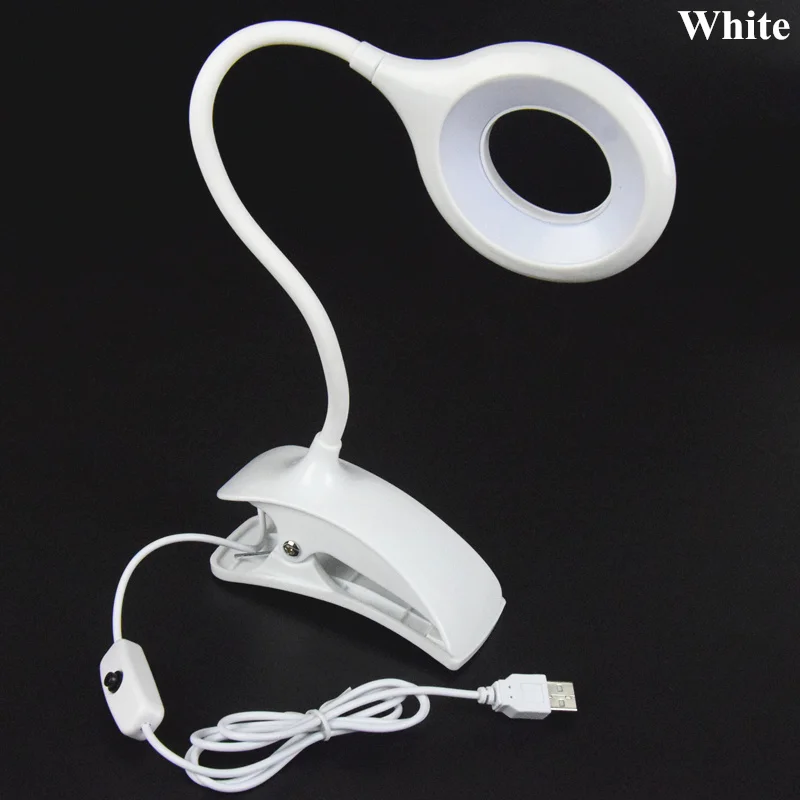 White AIFENG USB настольная лампа для детей, защита глаз, для студентов, для учебы, чтения, Ночной свет, 16 светодиодов, с зажимом, гибкий шланг, светодиодные настольные лампы, 5 В - Цвет корпуса: White