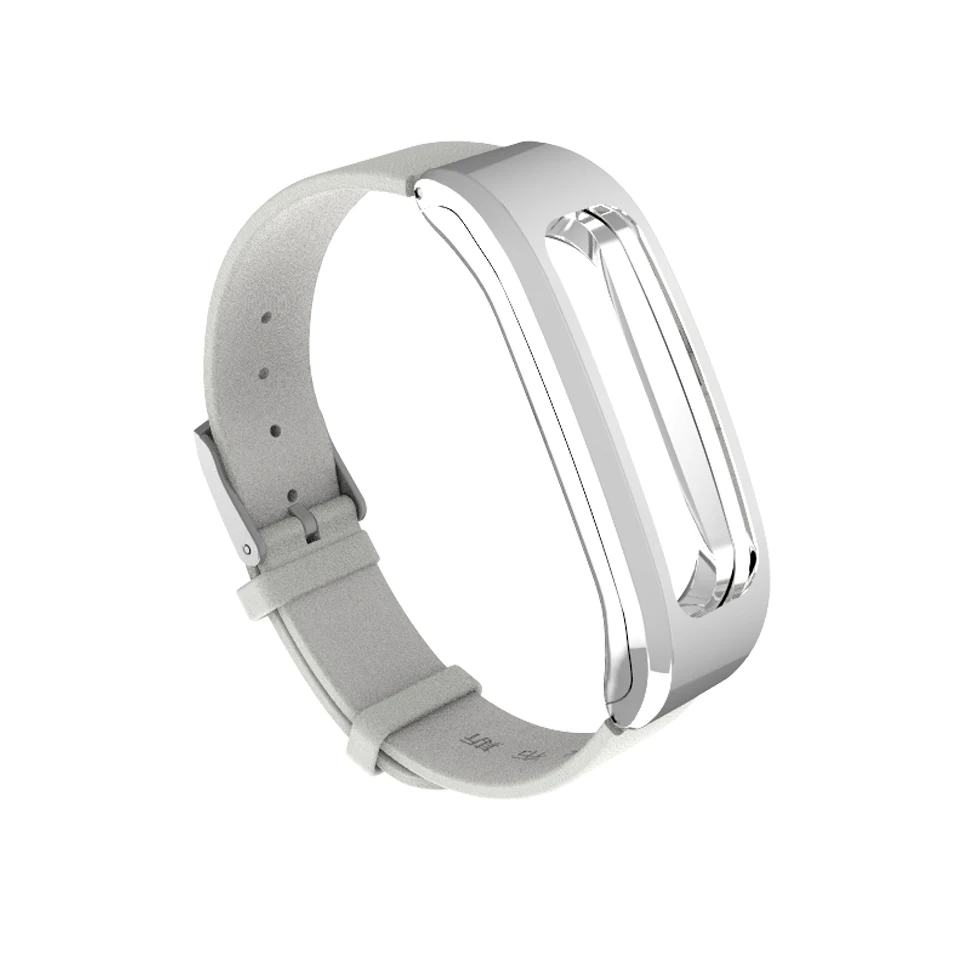 White Silver Mijobs кожаный ремешок для huawei Honor Band 4 Runnning Версия смарт-браслет для Honor Band 4 ремешок для бега - Цвет: White Silver
