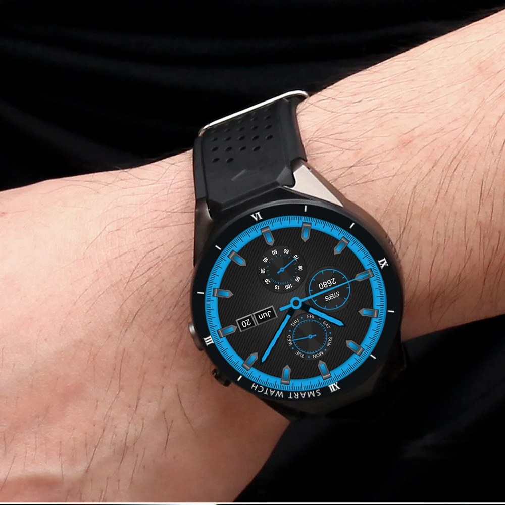 KINGWEAR KW88 Pro Android 7 0 Смарт часы телефон 3g wifi gps 1G + 16G AMOLED HD экран Погодная камера 1 39