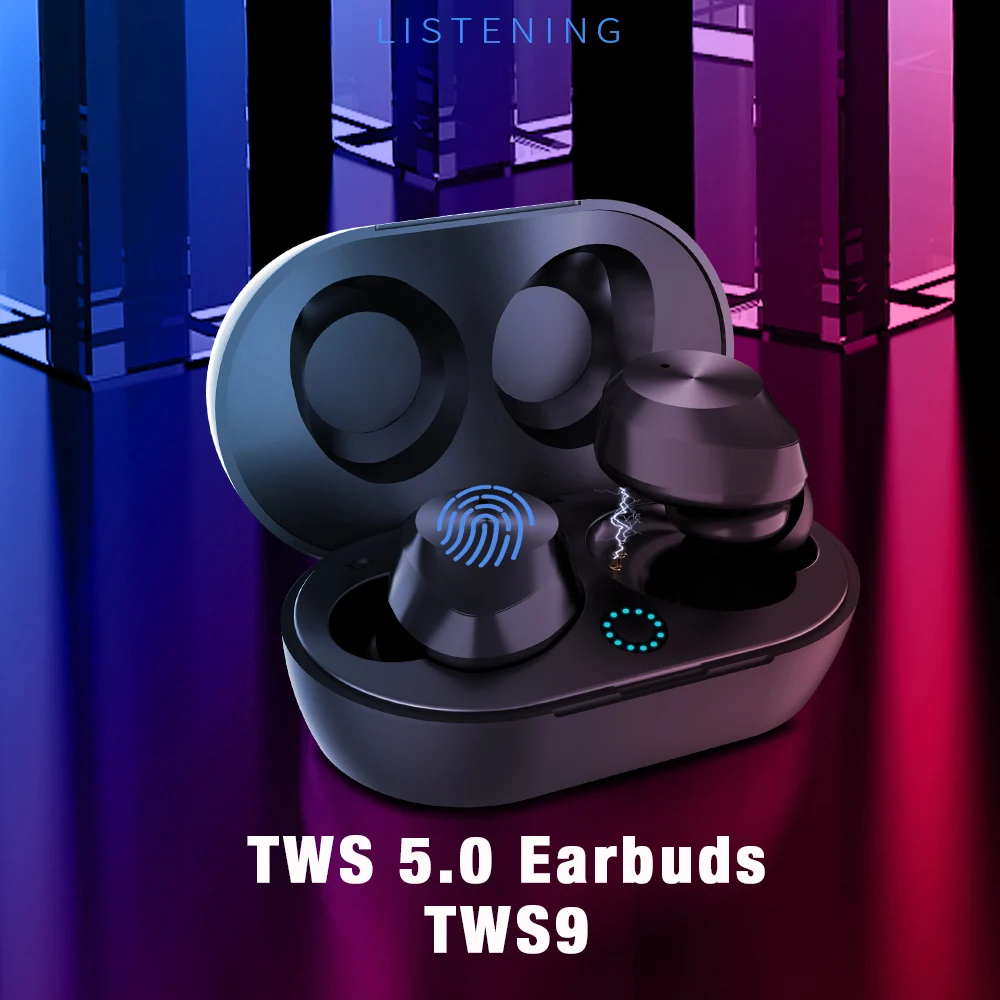 TWS-9 Bluetooth 5 0 наушники TWS Беспроводные сенсорные мини с шумоподавлением басами в