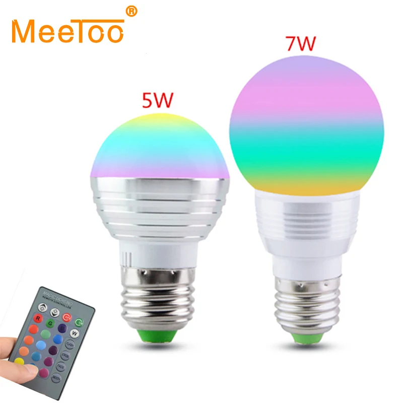 Светодиодная RGB лампа E27 / E14 5 Вт 7 110 В 220 с ИК пультом ДУ|led power supply driver|led chinaled shower head