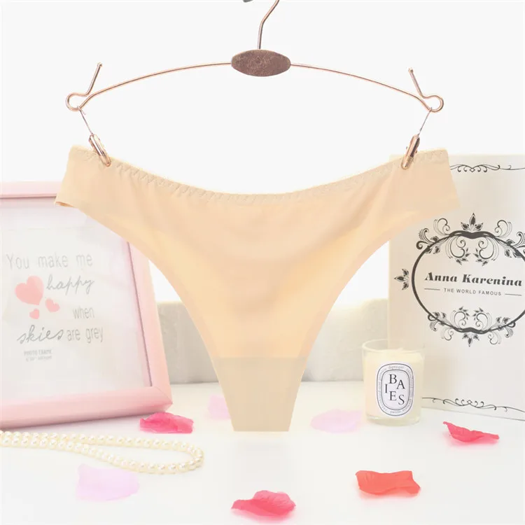 3 шт./лот сексуальные шелковые женские стринги бесшовные трусики женское нижнее