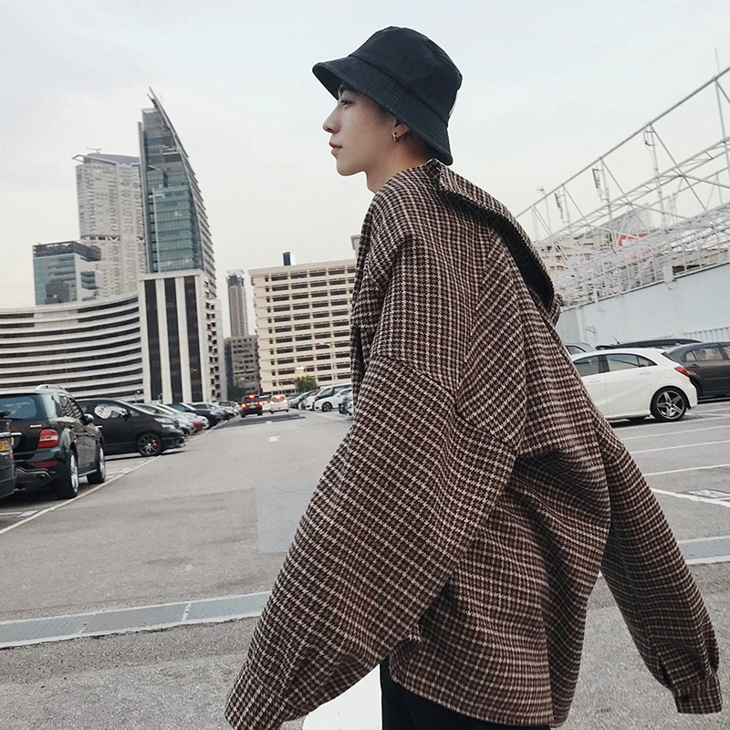Весна 2018 плотная одежда классическое пальто клетчатая рубашка с длинными