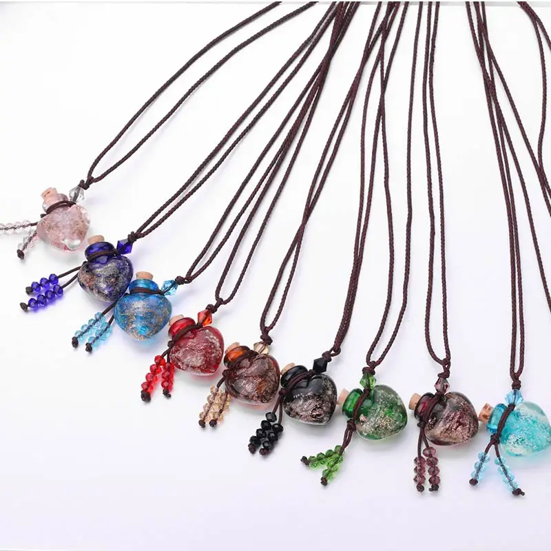 Soul Pendant Necklace mini urn heart pet cremation urns memorials urna cinerary Lampwork Glass Bottle For Dogs cats bird | Дом и сад