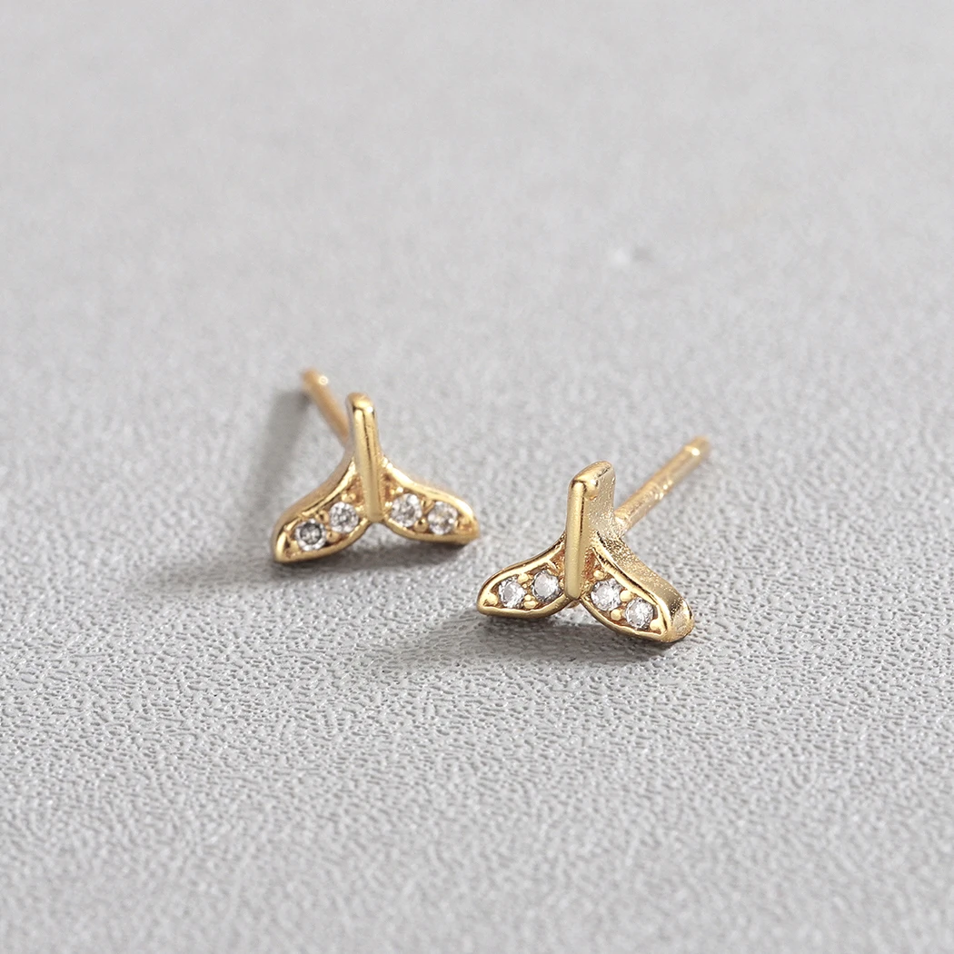 Женские Треугольные Серьги Cxwind серьги гвоздики с кристаллами в виде Кита и