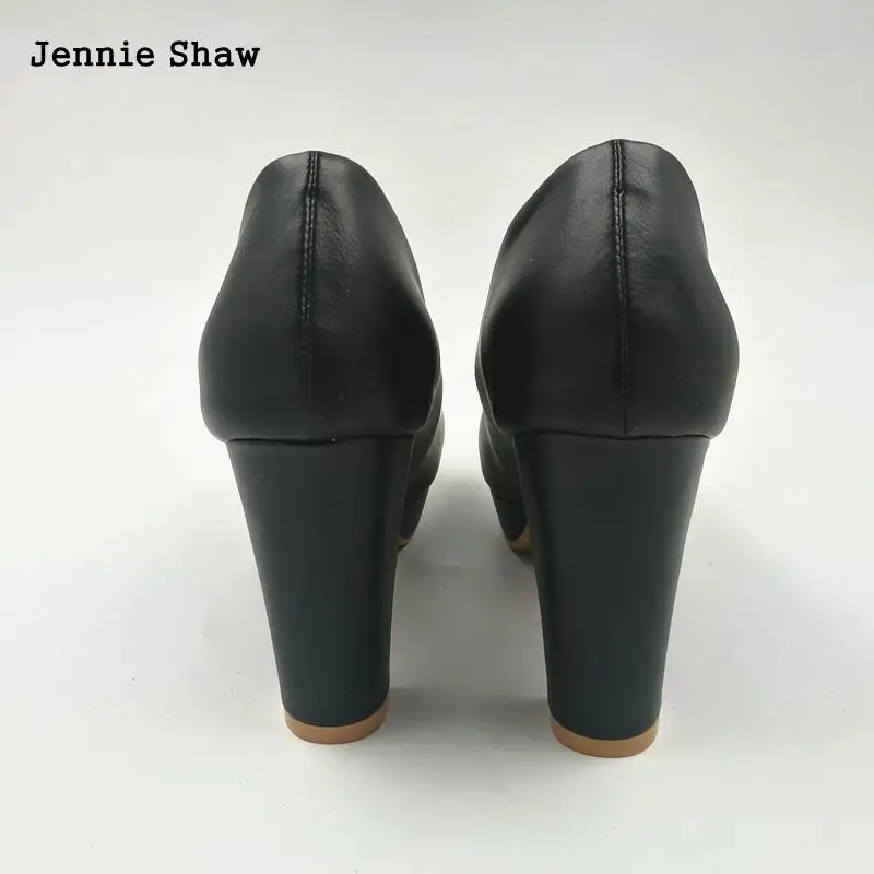 Женские туфли на высоком каблуке рабочая обувь толстый каблук белые свадебные |