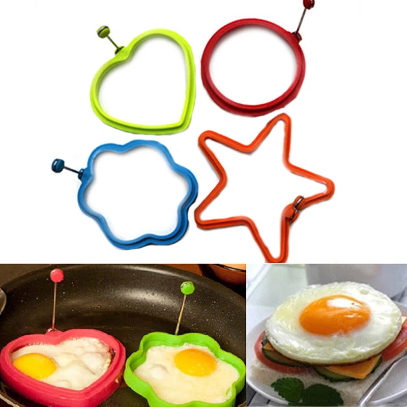 4 шт./компл. силиконовые формы Fried Egg Блин кольцо омлет круглый в форме сердца яйца