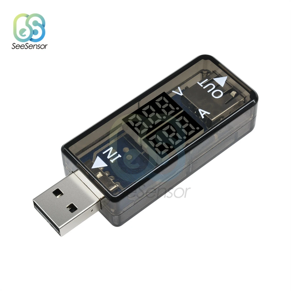 USB ток напряжение зарядный детектор Мобильная мощность Ток Напряжение Вольтметр Амперметр USB зарядное устройство Тестер двойной цифровой дисплей