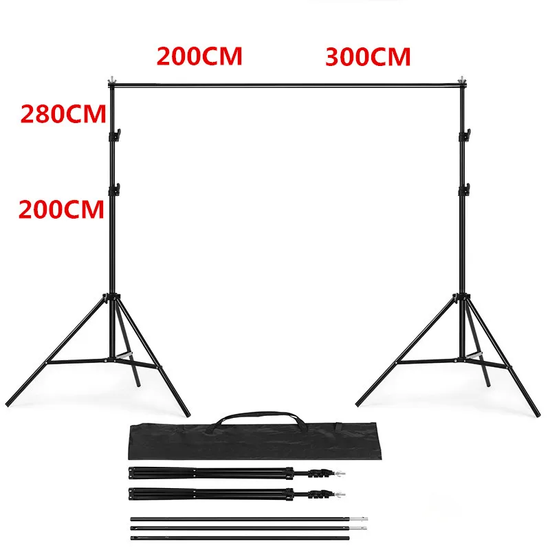 

PHOTO BACKDROP STAND KIT Photo Studio Adjustable Background Support T Shape Backdrop Carrying Bag for Studio Photo 200cm, 280cm