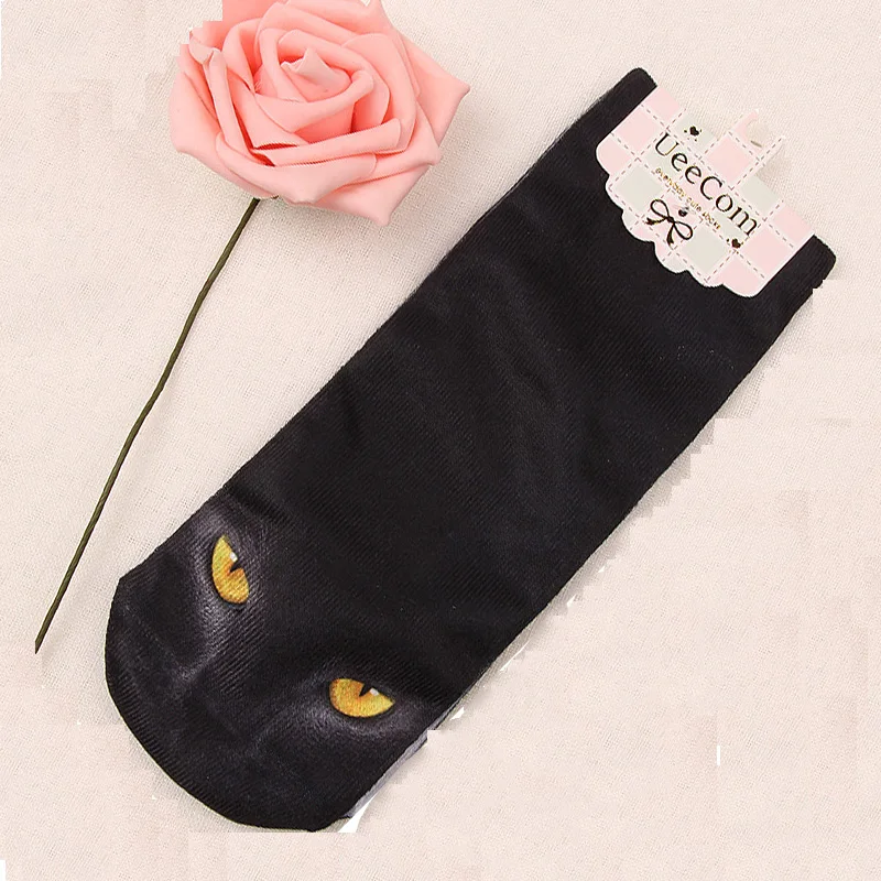 Женские забавные носки с объемным рисунком кота модные тапочки рисунками