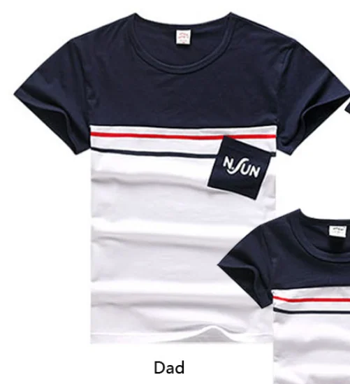 Dad T-Shirts Семейная одежда летние Семья одежда платье для мамы и дочки Семья подходящая друг к другу одежда хлопковая футболка для сына и штаны - Цвет: Dad T-Shirts