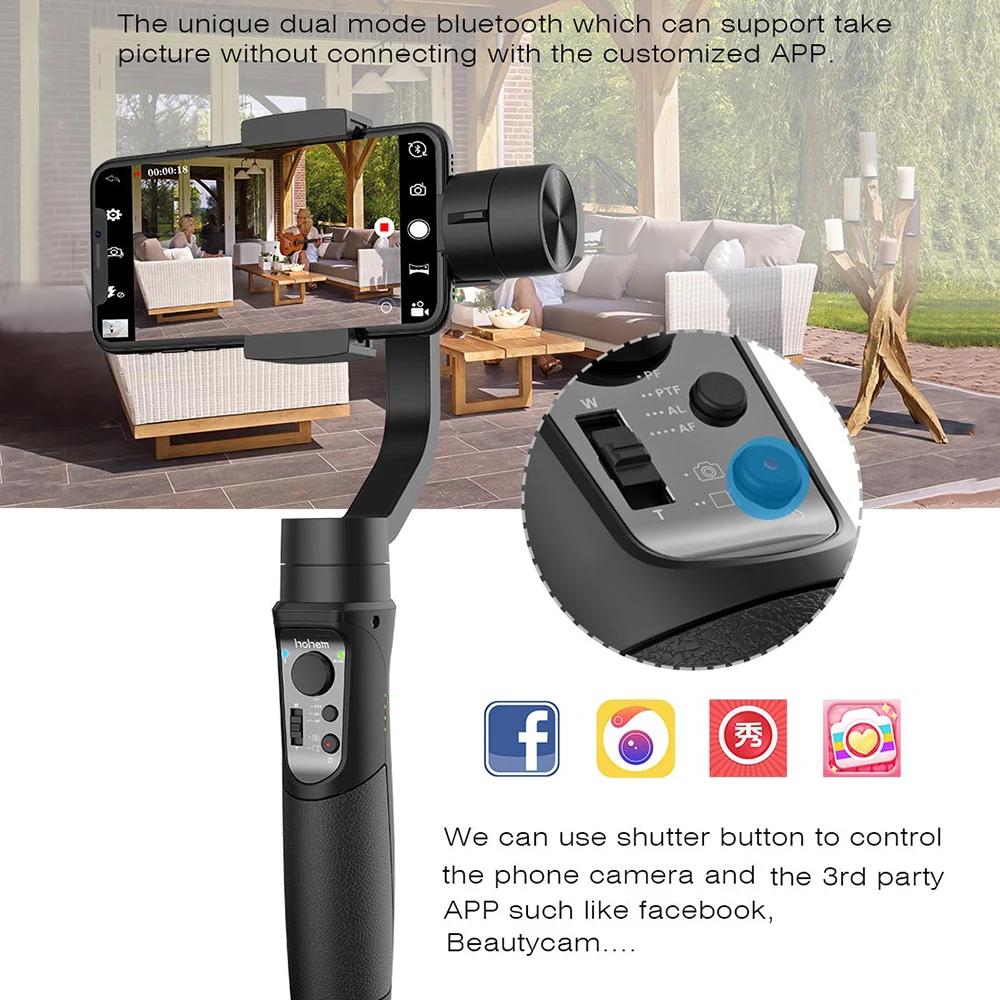Hohem iSteady мобильный 3 осевой Ручной Стабилизатор для экшн камеры Gopro sjcam iPhone SamsungPK