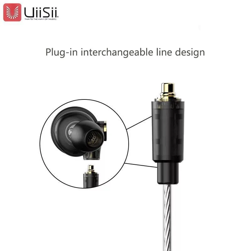 UiiSii BA-T9 2BA+ 1DD 6 драйвер гибридная технология монитор HiFi DJ бас стерео с микрофоном наушники для iPhone xiaomi