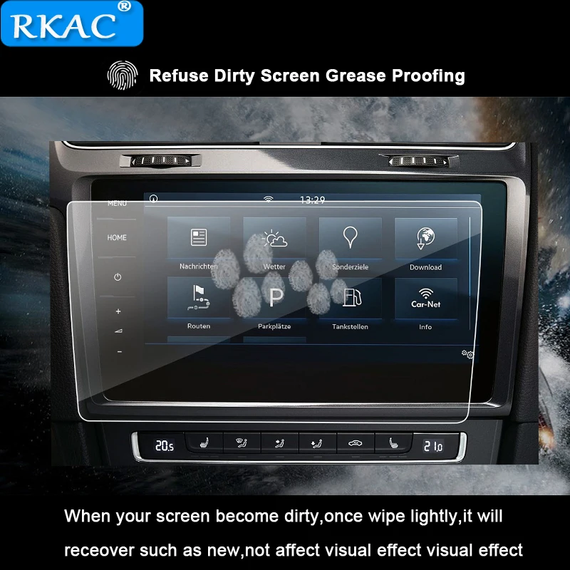 RKAC протектор экрана для Volkswagen VW Golf 7 9 2 дюймов Автомобильный