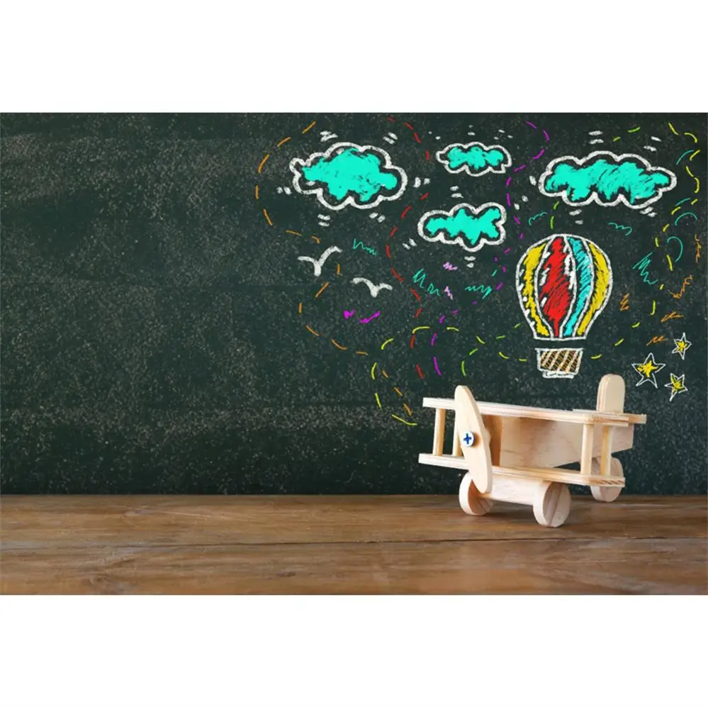 Laeacco Plane детские игрушки доска картина деревянный пол Вечеринка портрет фото фоны