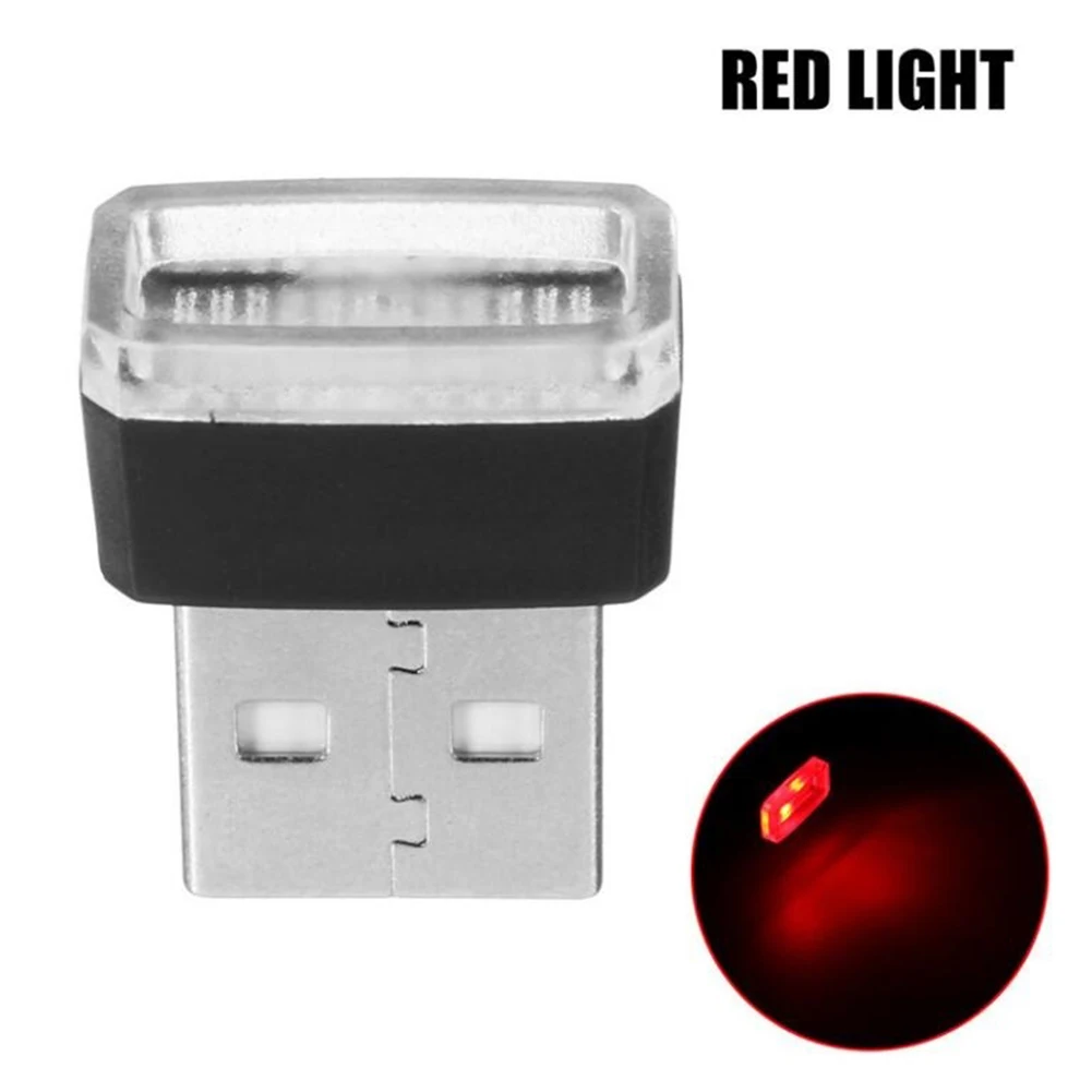 red ПК мини беспроводной светодиодный Автомобильный свет авто интерьер USB Атмосфера свет Plug and Play Декор лампа Аварийное освещение авто продукты - Испускаемый цвет: red