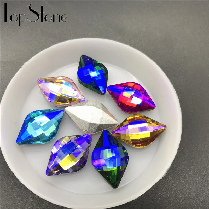 Mix Colors Randomly TopStone 12x19 мм лимонное Стекло Хрустальные Стразы остроконечные стеклянные Хрустальные Необычные камни разноцветные AB ювелирные аксессуары - Цвет: Mix Colors Randomly