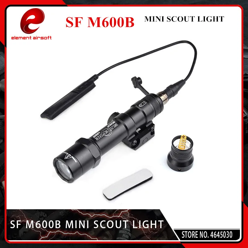 

Element Softair Tactical M600 M600B Mini Scout Light Tactical Weapon Flashlight 450 Lumens LED Lanterna Fit 20mm Rail SF