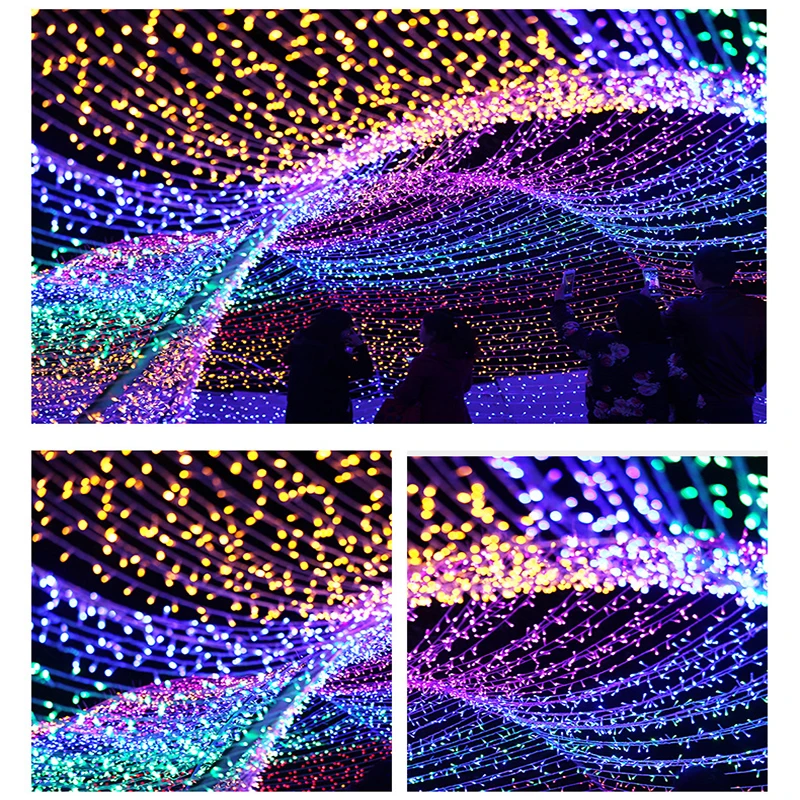 10 м 100led Фиолетовый Белый Красочные наружные Звездные огни струны Рождество