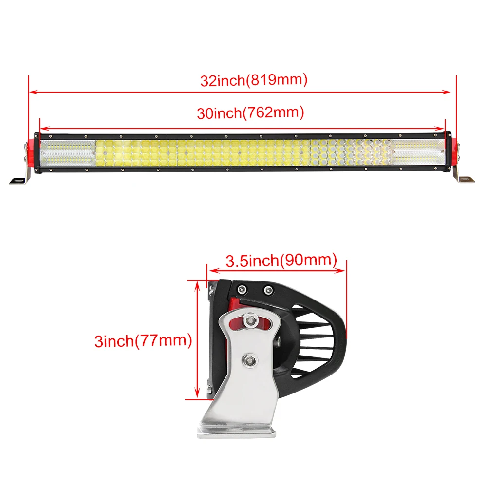Светодиодный внедорожный фонарь CO LIGHT 4 ряда 12D 32 дюйма 564 Вт комбинированный