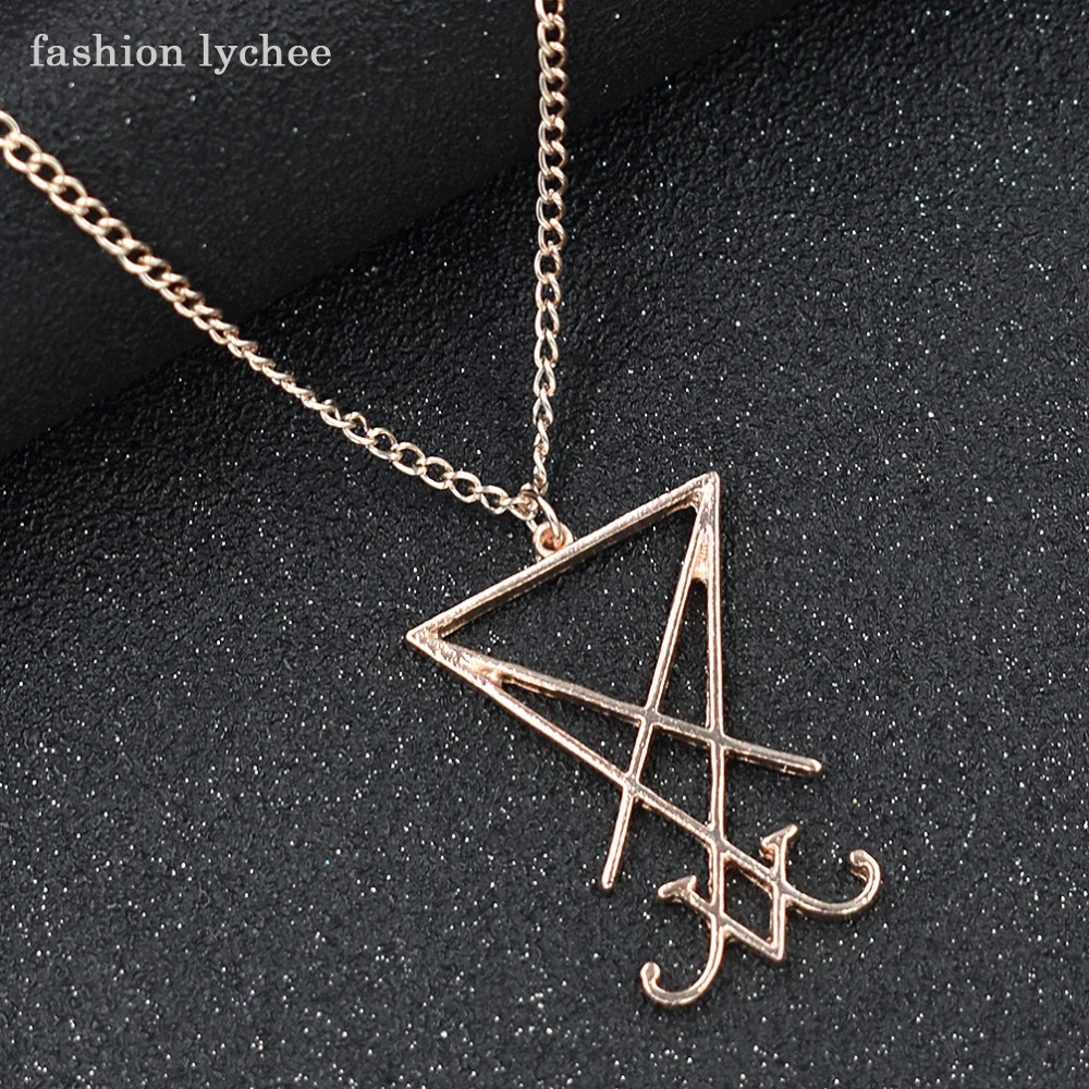 Модное мужское ожерелье с подвеской личи Новое поступление Sigil Of Lucifer амулет в