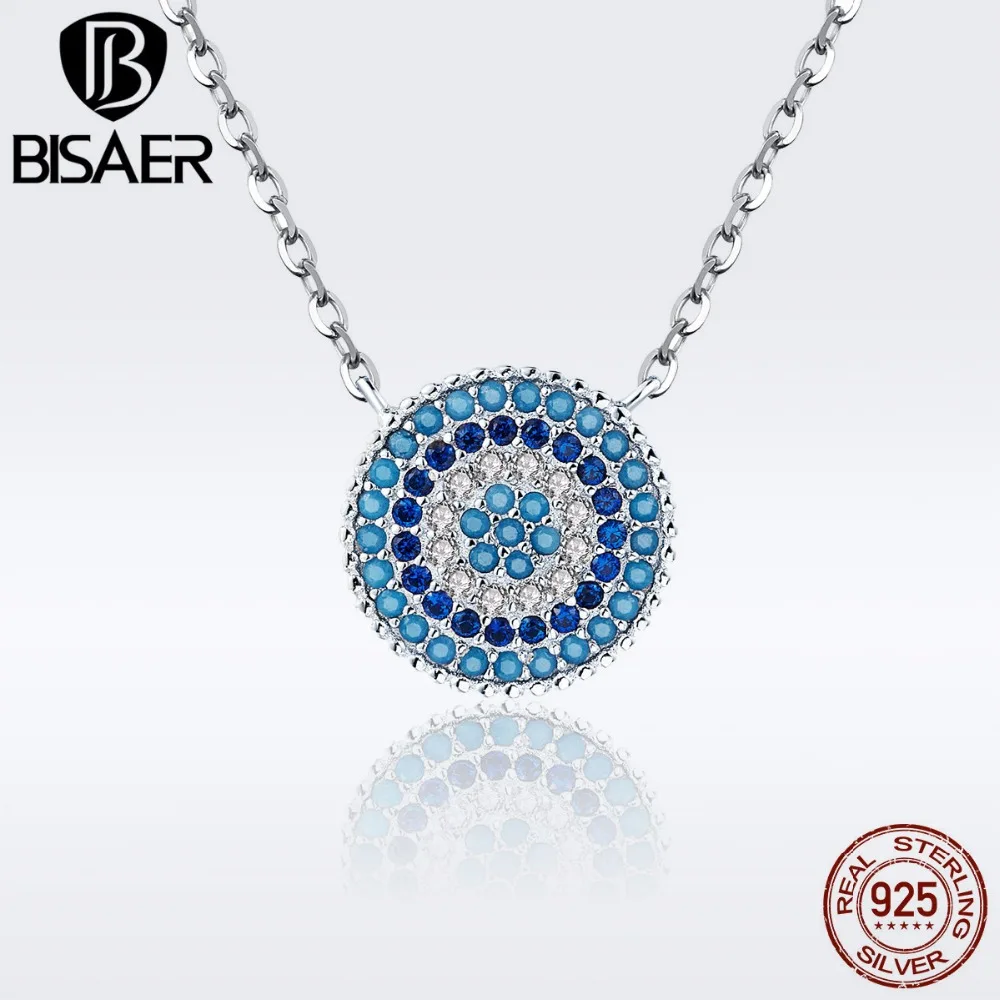 Женское Ожерелье из стерлингового серебра 925 пробы в богемном стиле с голубым