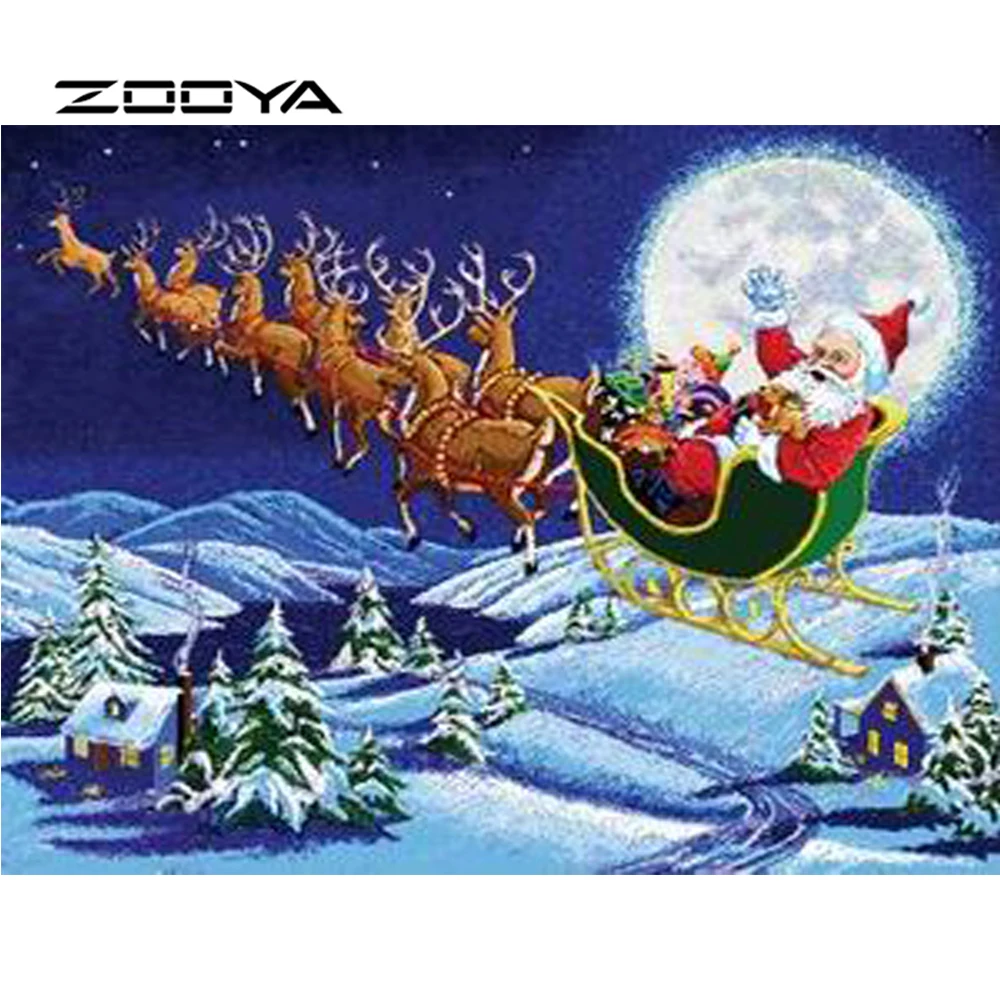 ZOOYA бриллиантовый рисунок Рождество автомобиль Санта Клаус Алмазная Вышивка