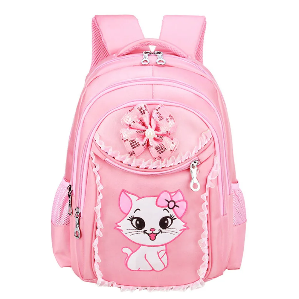 pink big Модные милые школьные сумки для девочек с рисунком кота; Детский рюкзак с рисунком; детский школьный рюкзак; сумка-портфель для девочек; сумки-карандаши; Mochila - Цвет: pink big