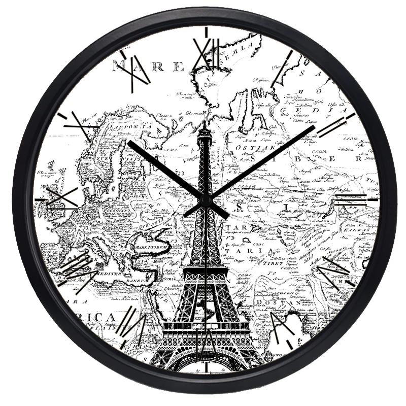 Винтажные ностальгические европейские цифровые настенные часы Круглые