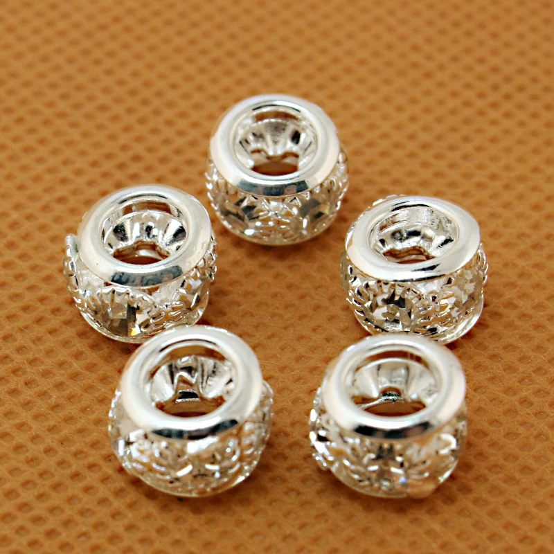 Бесплатная доставка 7x10 мм золото и Роза с кристаллами стразы европейский браслет