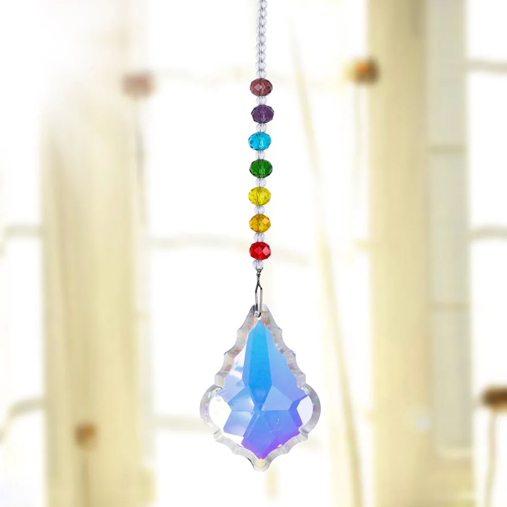 Кристалл H &amp D чакра Suncatcher 76 мм AB Drop Prism Rainbow Maker фэн-шуй кристаллы оконный орнамент