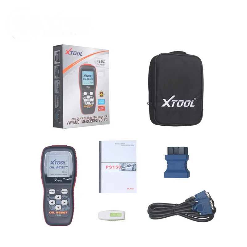 XTOOL PS150 считыватель кодов, инструмент для сброса масла, инструмент для ремонта автомобиля, OBD2 автоматический сканер, обслуживание, пробег SRS, светильник для проверки масла, бесплатное обновление