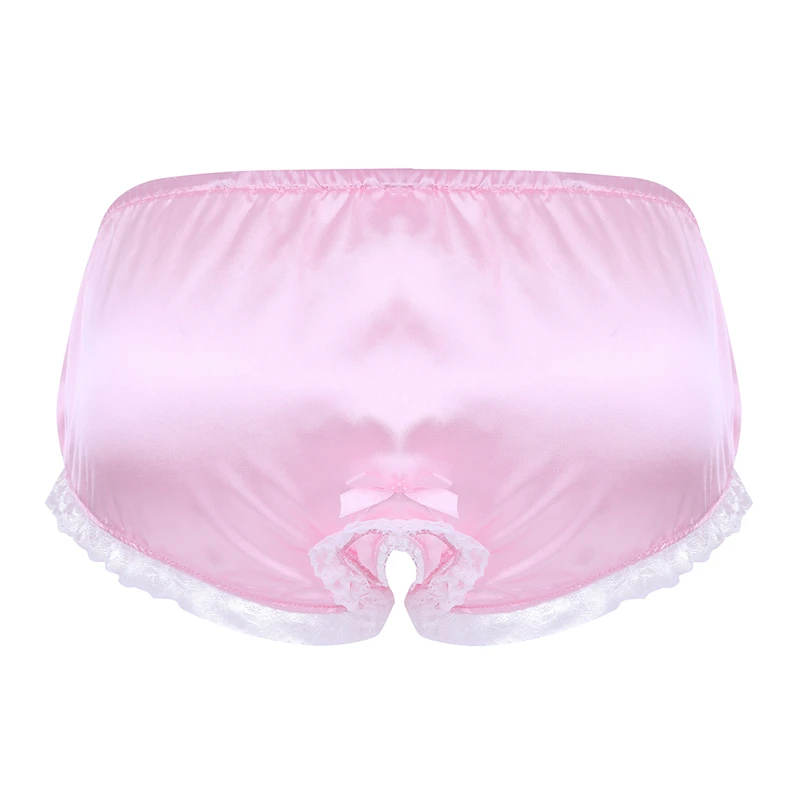 Нижнее белье для геев мягкие блестящие Сатиновые трусы с цветочным принтом и