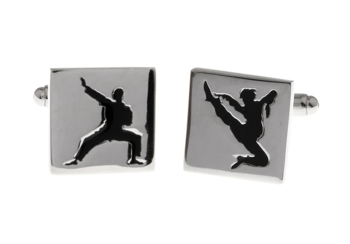 Мужской подарок Кунг запонки фу оптом и в розницу черный медный материал Новинка