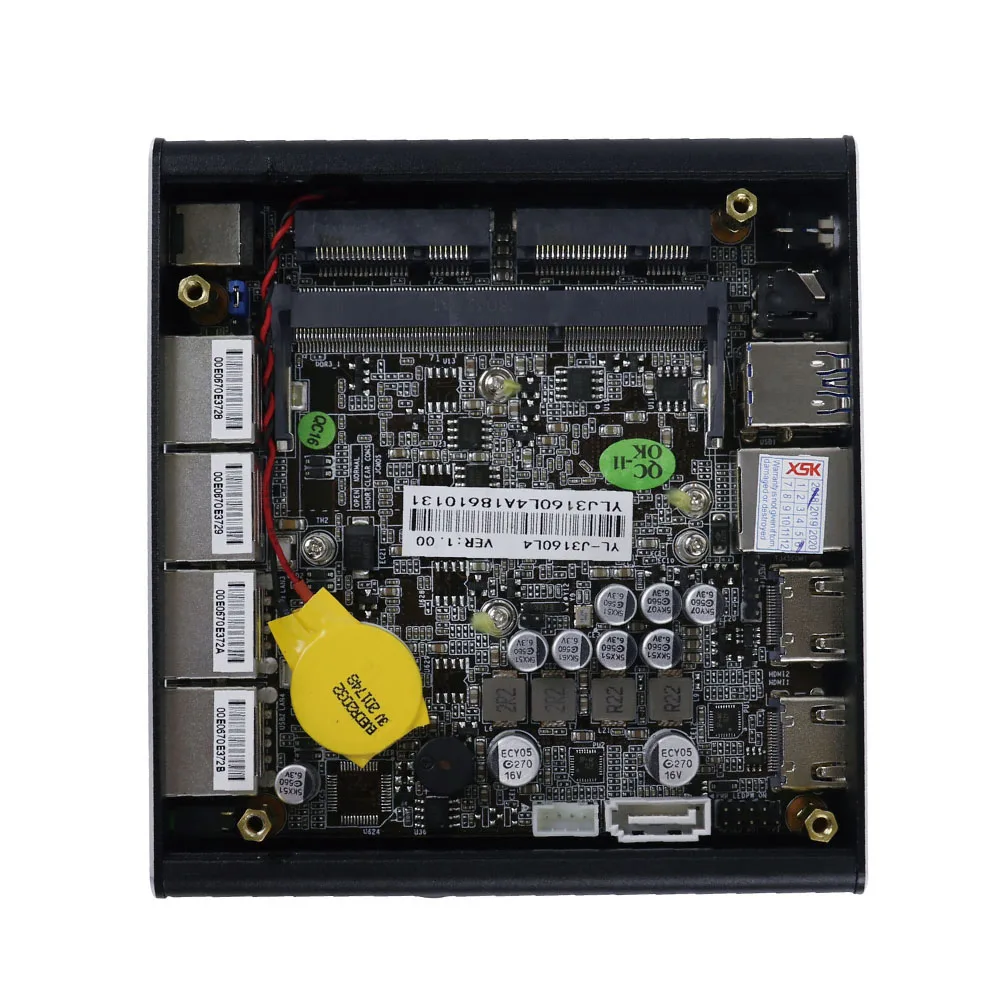 Kingdel мини пк Quad Core HTPC 4 * LAN 2 HDMI 1 COM intel Celeron J3160 неттоп компьютер Pfsense AES NI Micro PC windows 7