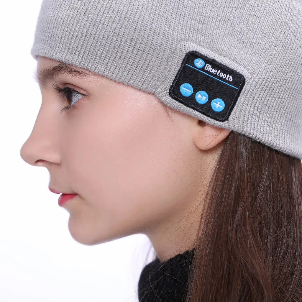 Стильная Шапка бини беспроводные Bluetooth наушники умная гарнитура с микрофоном