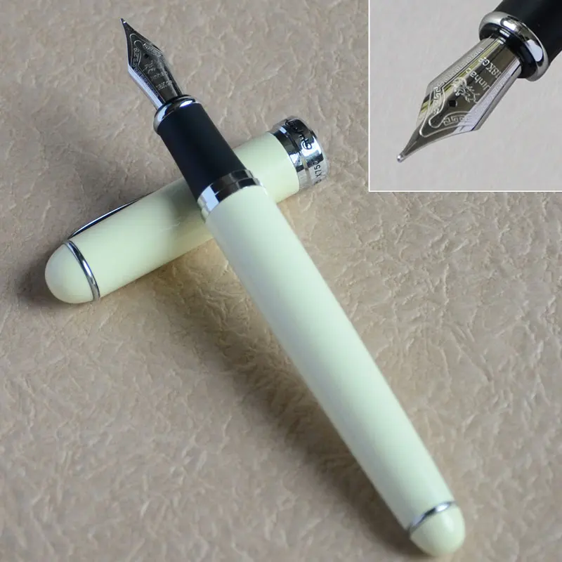 JINHAO X750 блестящий цвет слоновой кости белый и серебряный 0 7 мм Средний НИБ