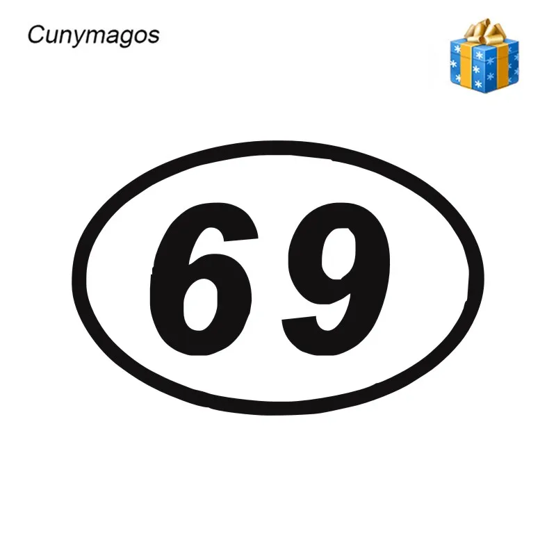 69 шестьдесят девять цифр овальная отражающая наклейка на машину мотоцикл